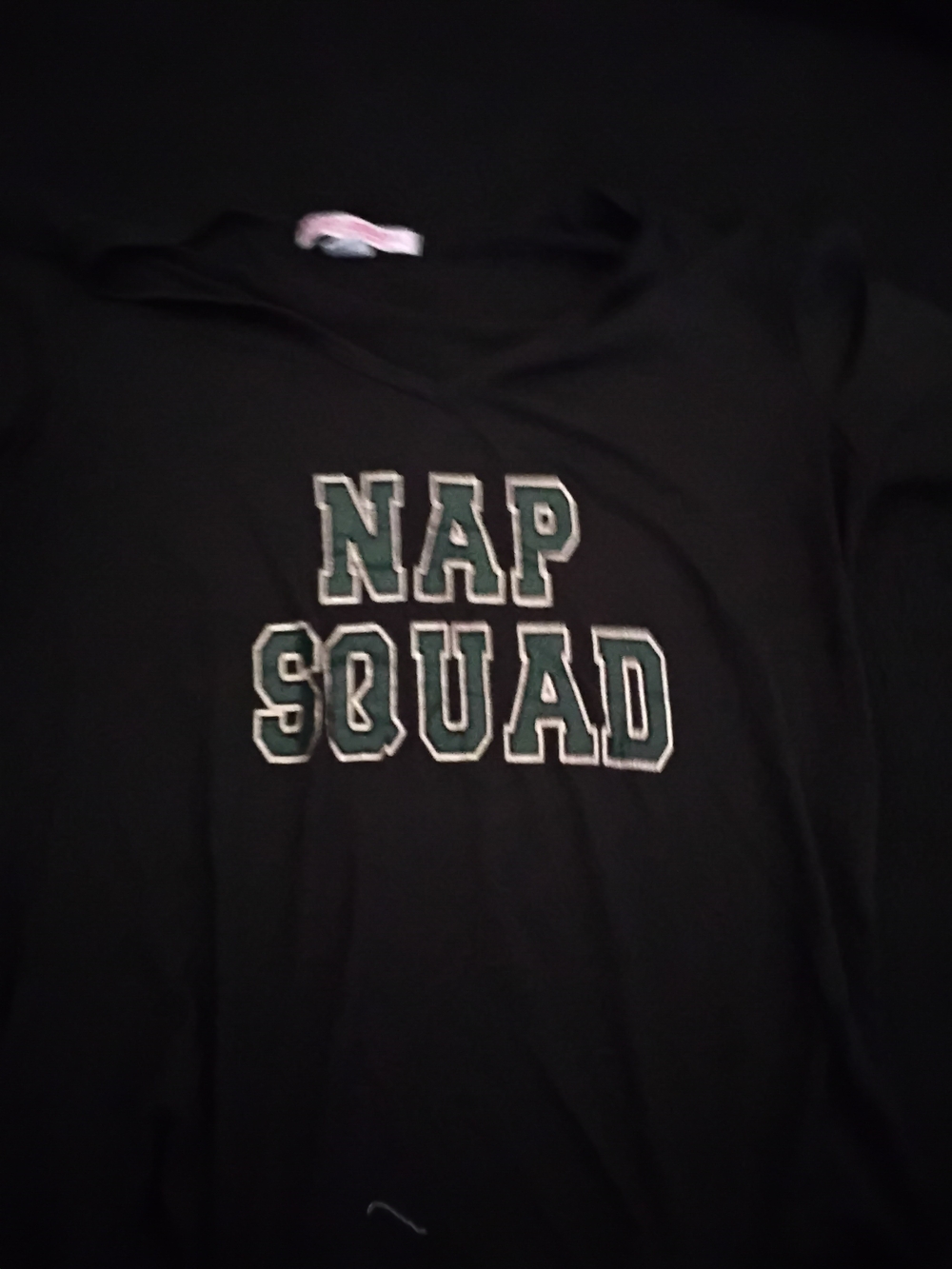 Jordan Black Kids "NAP SQUAD" Graphic Pajama Top with Green Letters